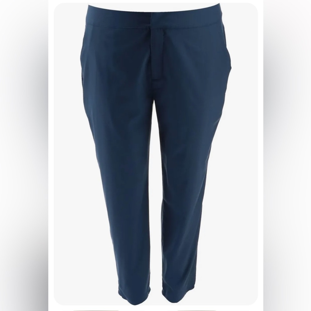 New Zuda traveler pulling slim leg pants size Large French Navy